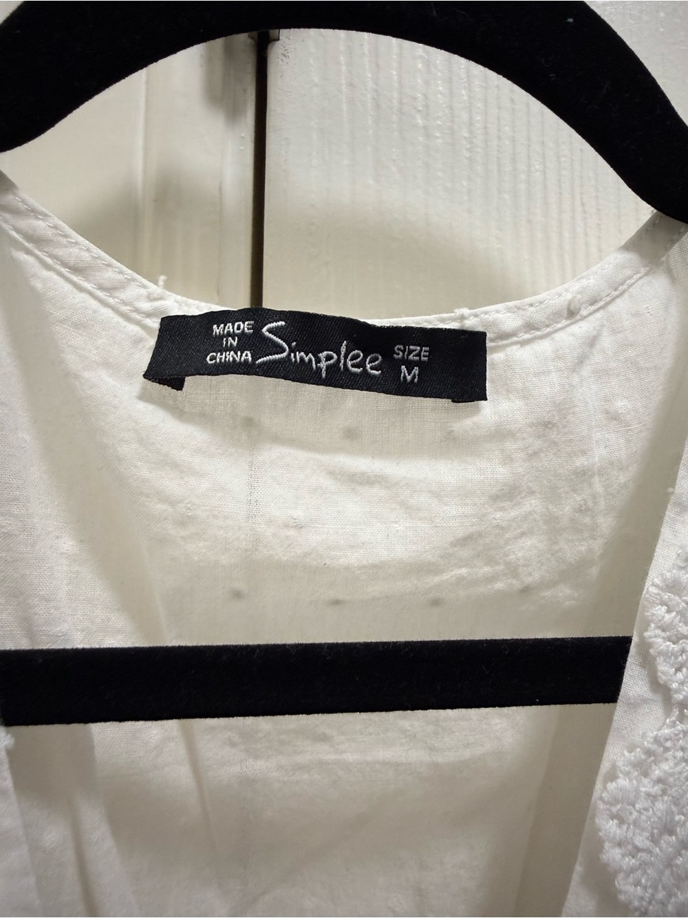 Simplee Apparel White V-Neck Eyelet & Lace Mini Dress - Picture 3 of 6